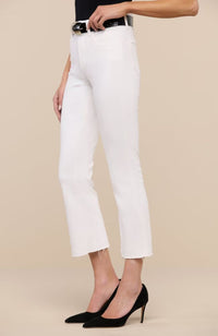 Kendra Highrise Crop Flare in Blanc