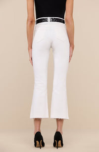 Kendra Highrise Crop Flare in Blanc