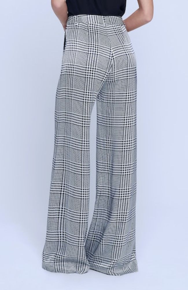 Gavin Wide Leg Pant in Glen Plaid