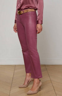 Kendra Crop Flare in Deep Mauve Coated