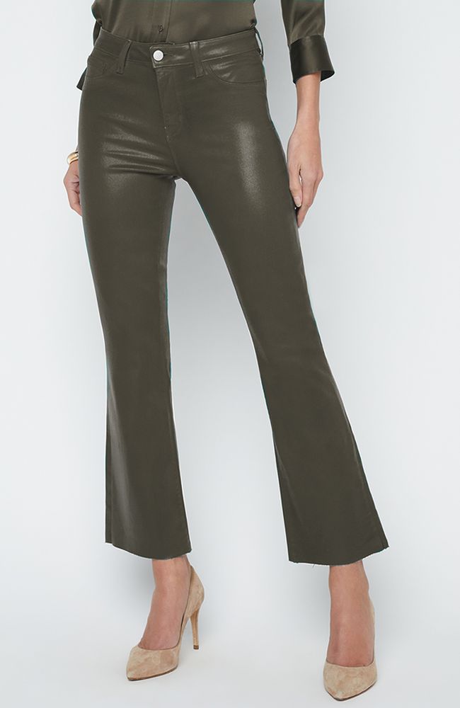 Kendra H/R Crop Flare in Ash Olive