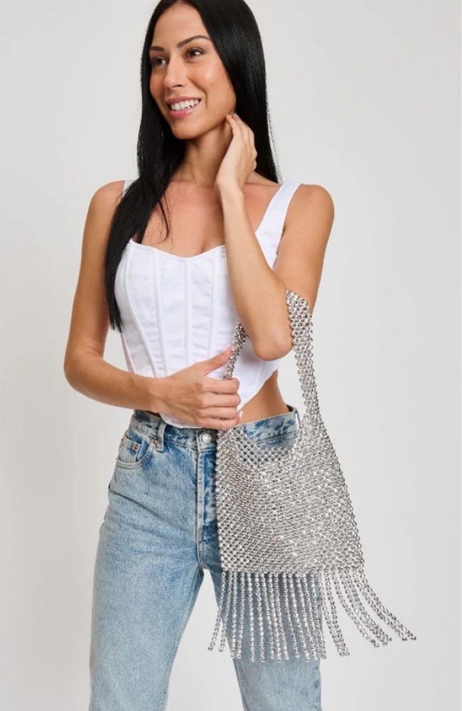 Madonna Evening Bag in Silver