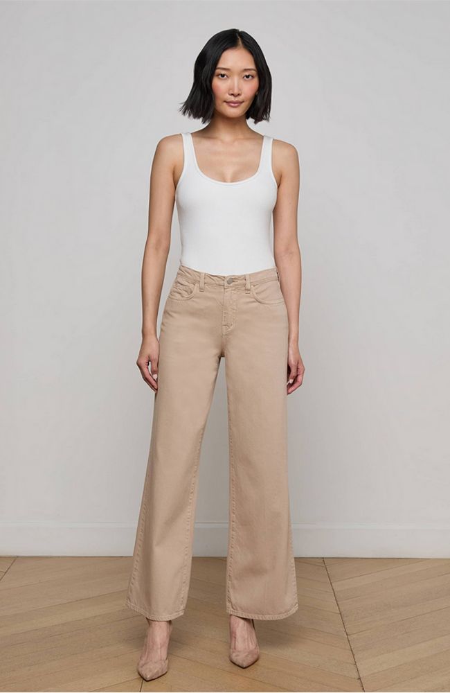 Alicent Wide Leg in Pale Khaki