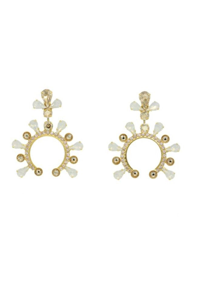 Drop Open Circle Gold Earrings