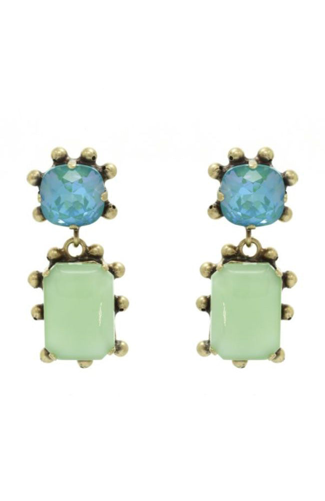 2 Stone Turq Mint Earrings