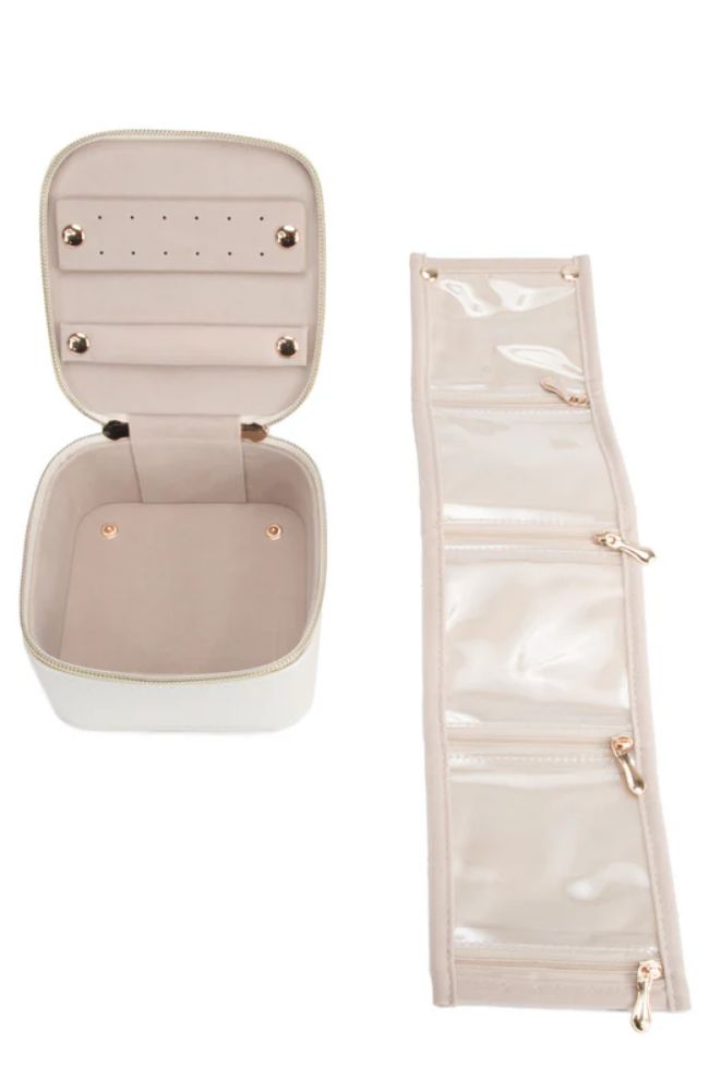 Leah Quilted Jewelry Case in Silver