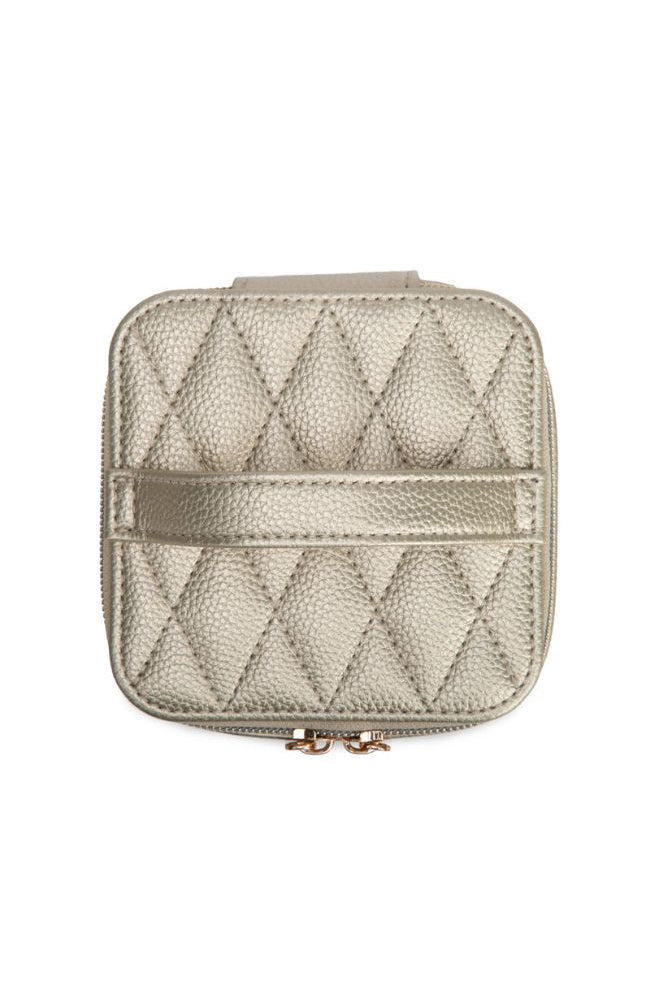 Leah Quilted Jewelry Case in Gold