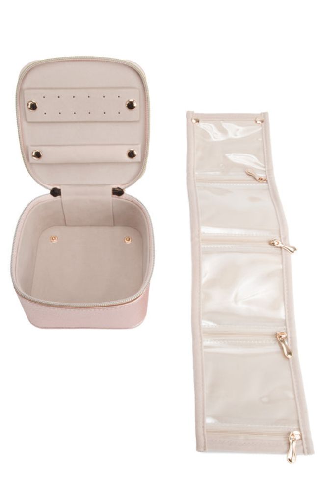 Leah Quilted Jewelry Case in Gold