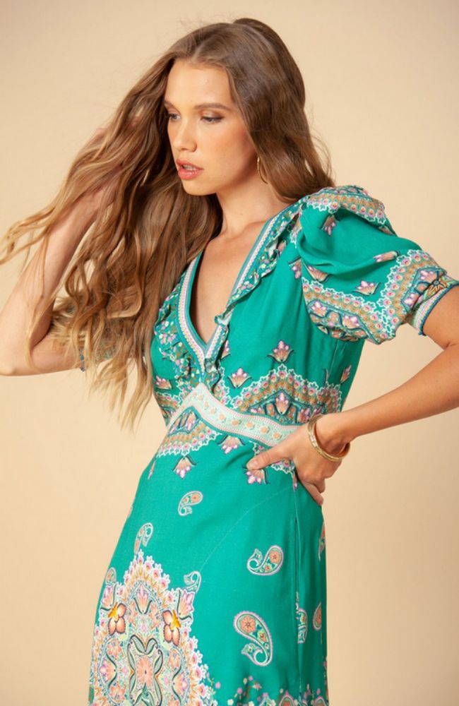 Short Sleeve Maxi Dress Teal