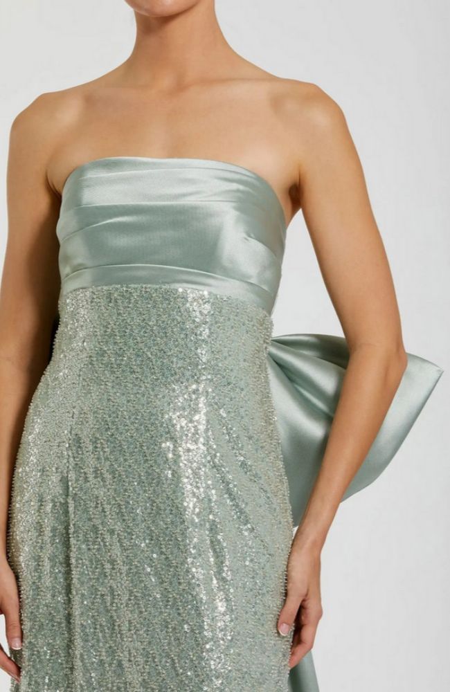 Embellished Gown with Back Bow