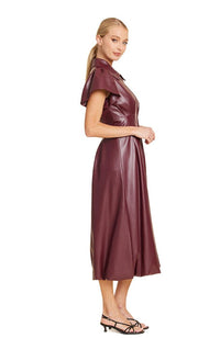 Vegan Leather Midi Bubble Dress