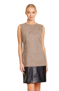 Faux Suede & Vegan Leather Dress