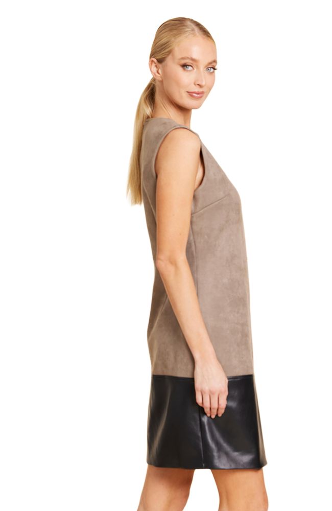 Faux Suede & Vegan Leather Dress