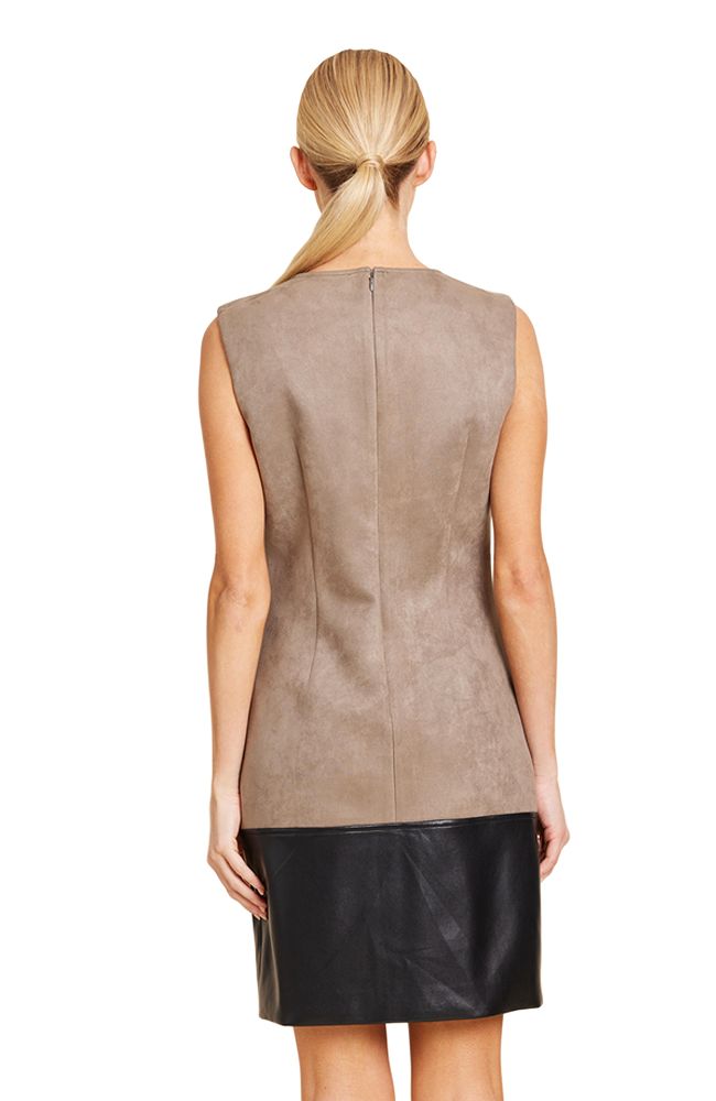 Faux Suede & Vegan Leather Dress