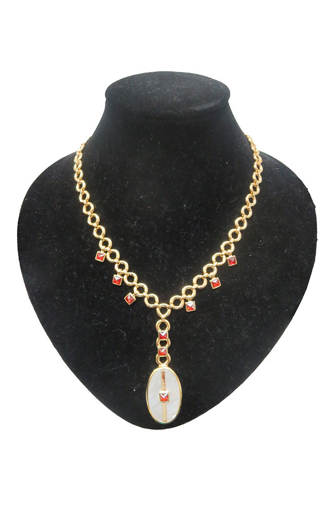 Inspire Pixie Necklace W MOP Red