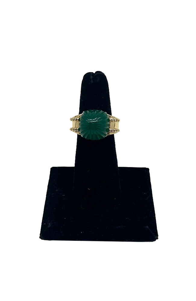 Duomo Drop Ring Green Agate