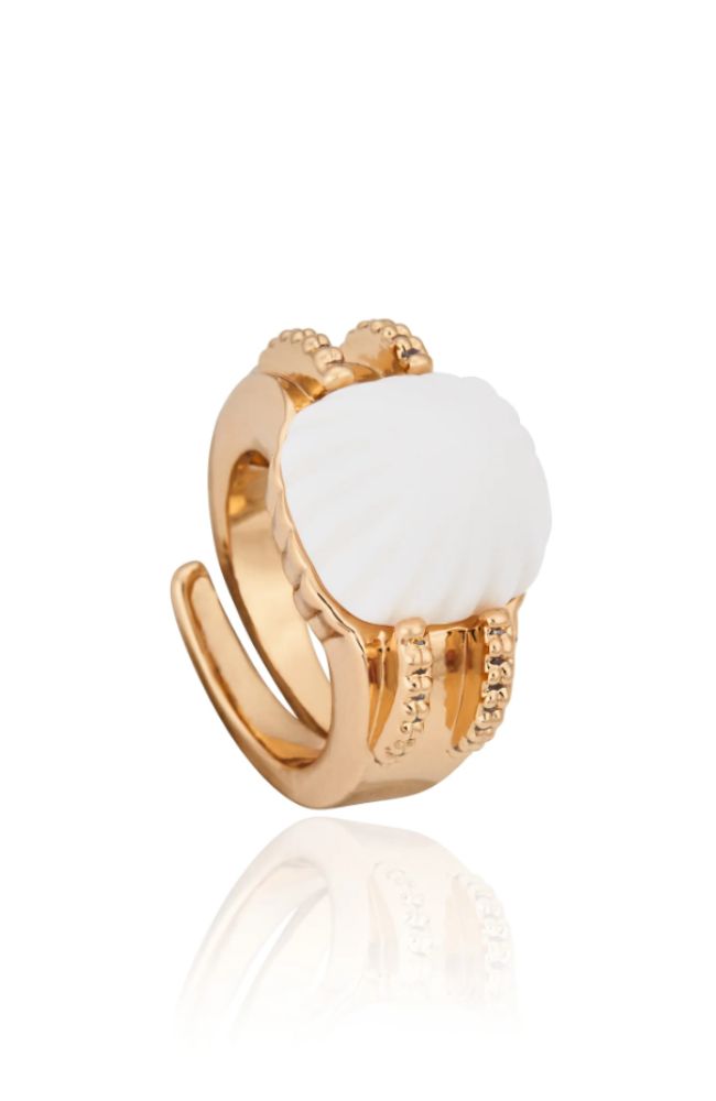 Duomo Drop Ring White Agate