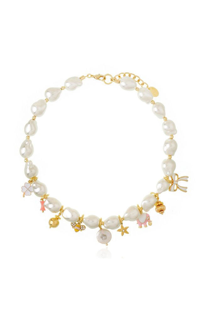 Star Pearl Charm Necklace