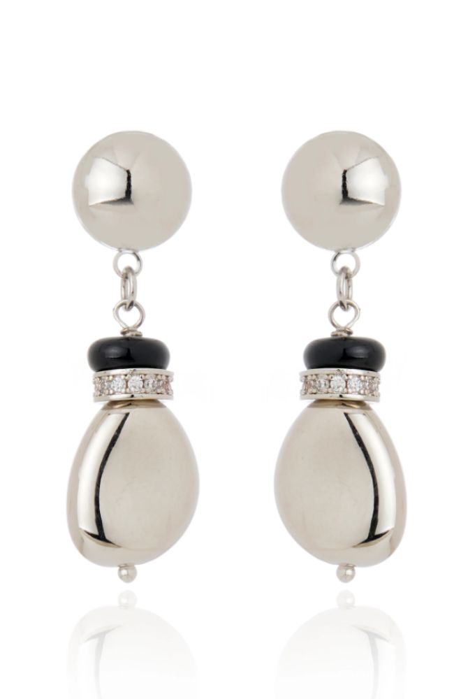 Volutta Earrings Black Silver