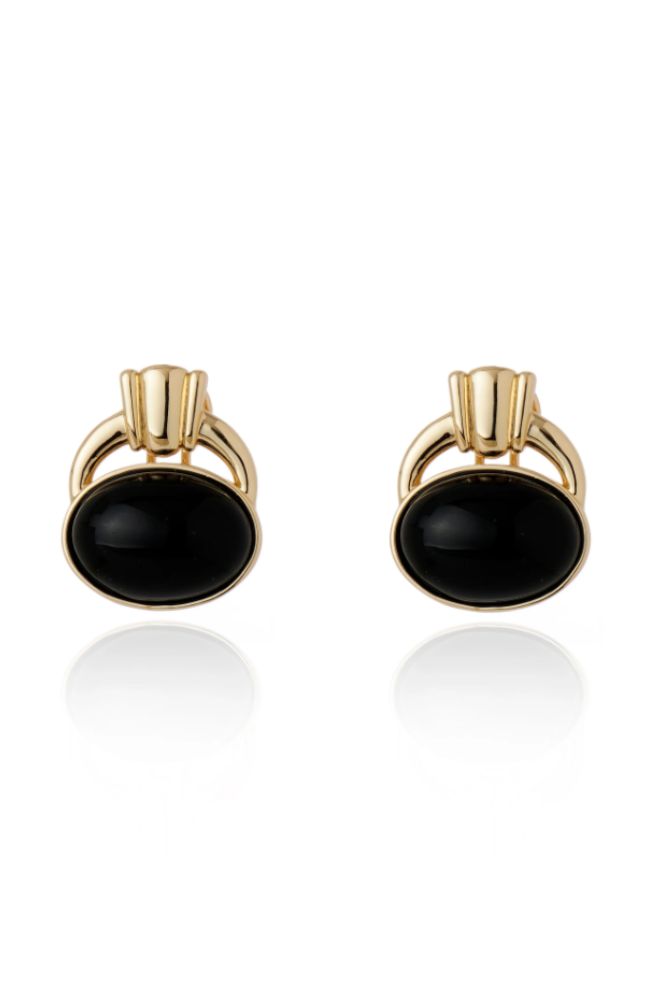 Capri Earrings Black Agate