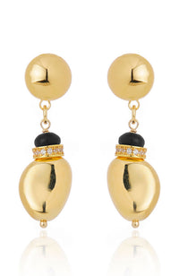 Volutta Earrings Black Gold