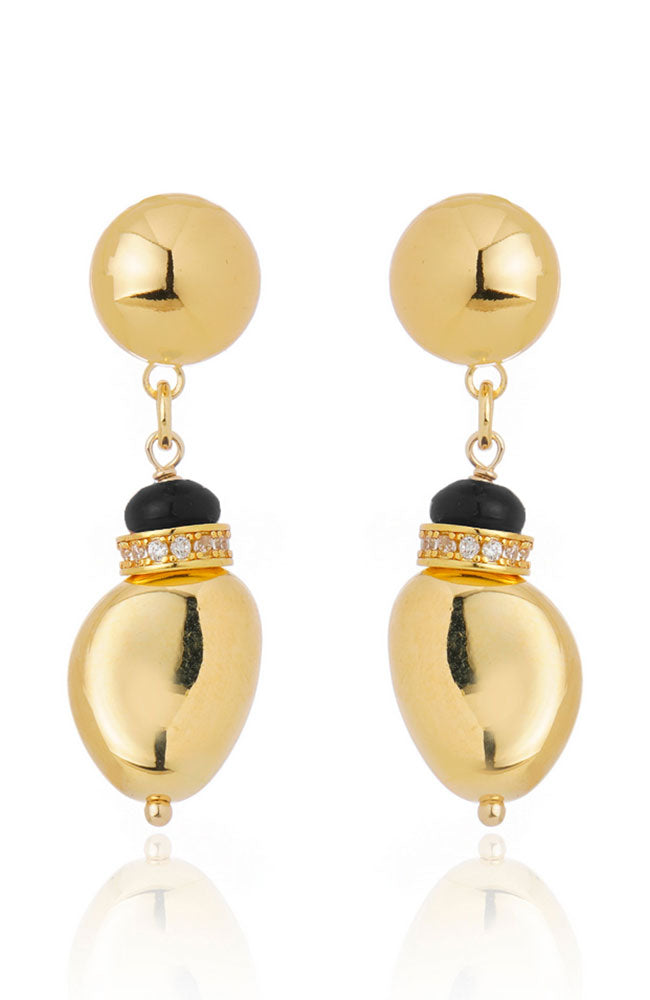 Volutta Earrings Black Gold