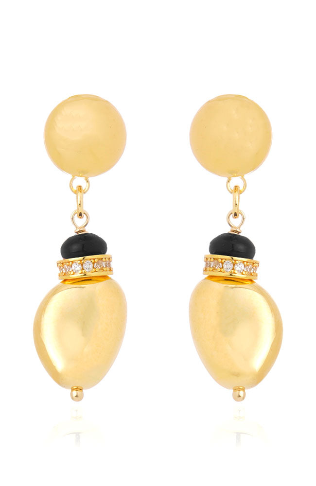 Volutta Earrings Black Gold