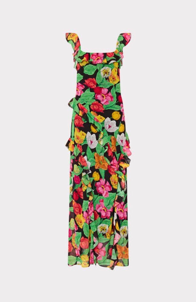 Tulip Rosette Ruffle Maxi
