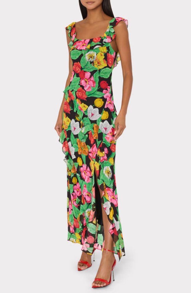 Tulip Rosette Ruffle Maxi
