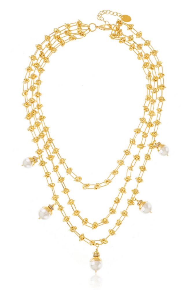 Intra Necklace Gold Pearl