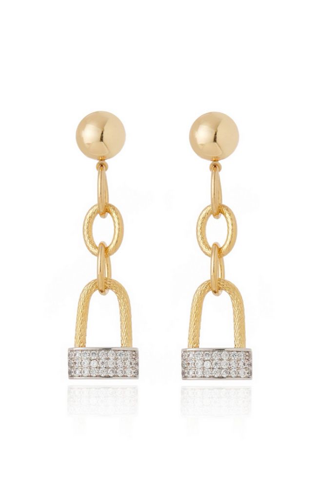 Meina Earrings Gold CZ