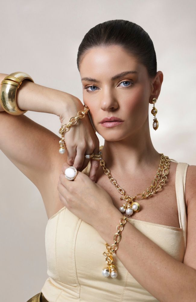 Sirena Necklace Gold Pearl