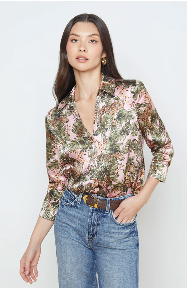Dani Blousein Lt Pink Leopard