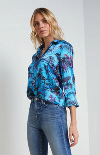 Dani Blouse in Blue Jungle