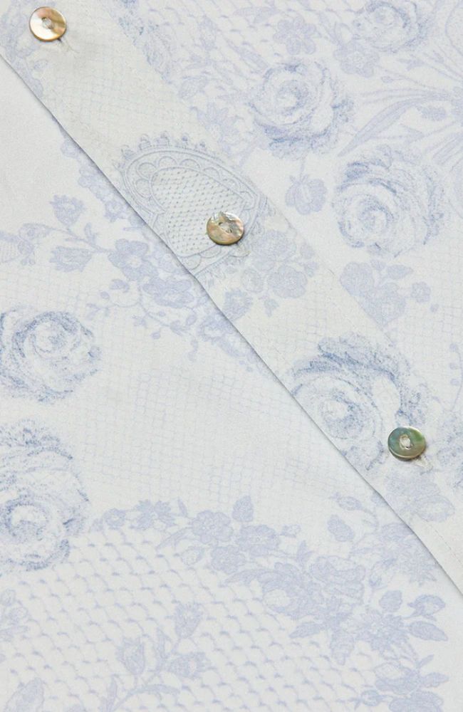 Dani 3/4 Sleeve Blouse Pale Mist Blue