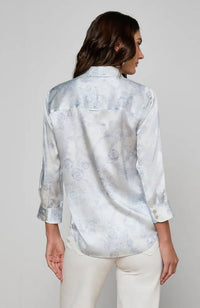 Dani 3/4 Sleeve Blouse Pale Mist Blue