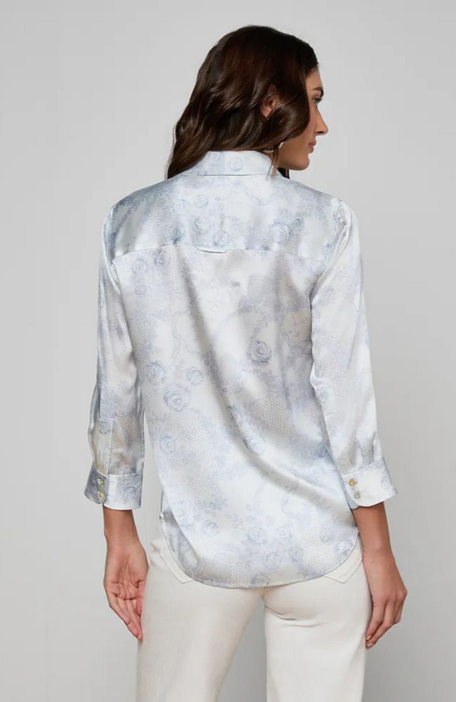 Dani 3/4 Sleeve Blouse Pale Mist Blue