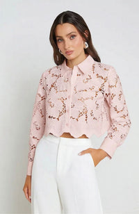 Seychelle Cropped Buttondown Pale Pink