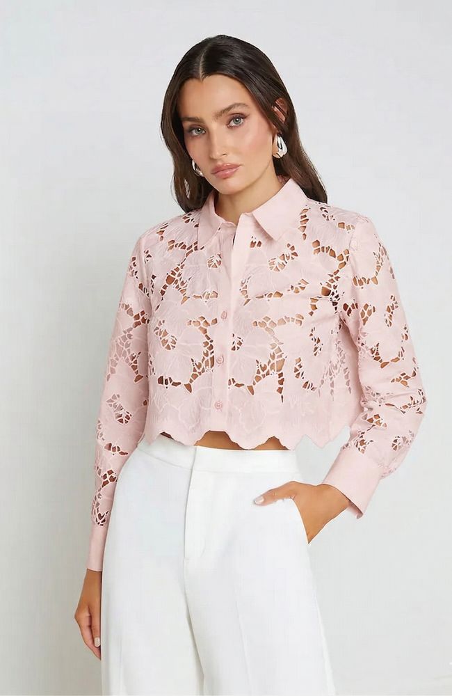 Seychelle Cropped Buttondown Pale Pink