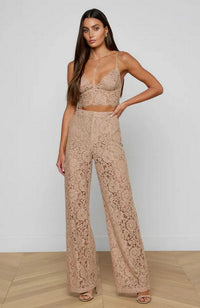 Aislin Lace Bralette Top in Cappuccino