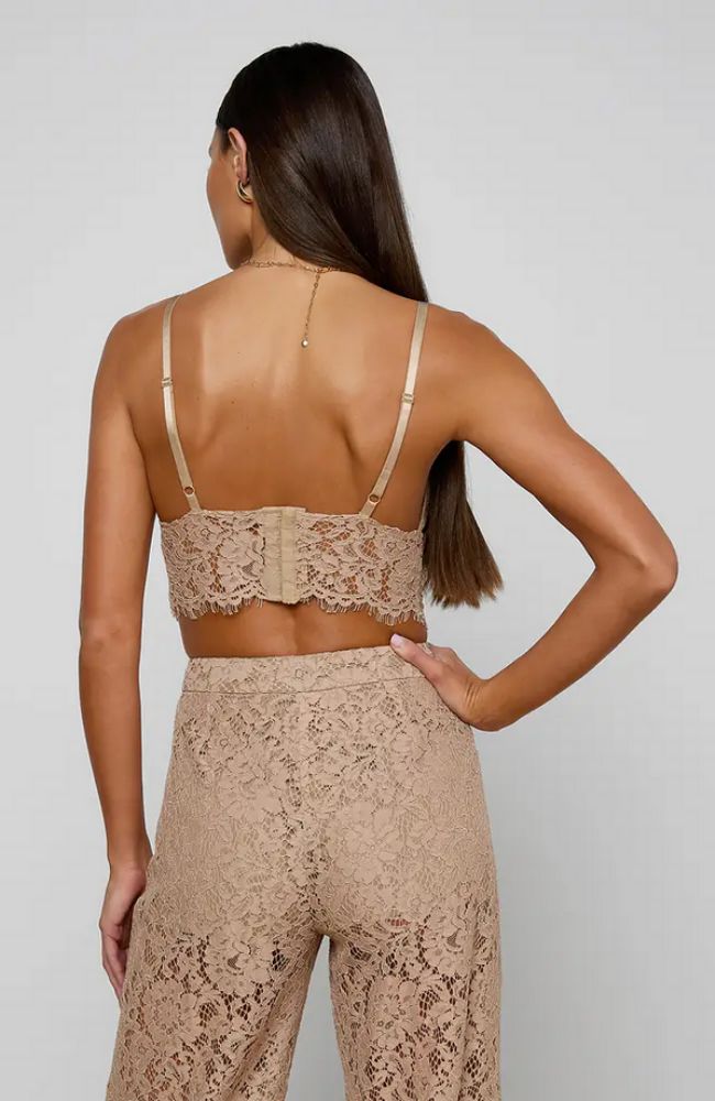 Aislin Lace Bralette Top in Cappuccino