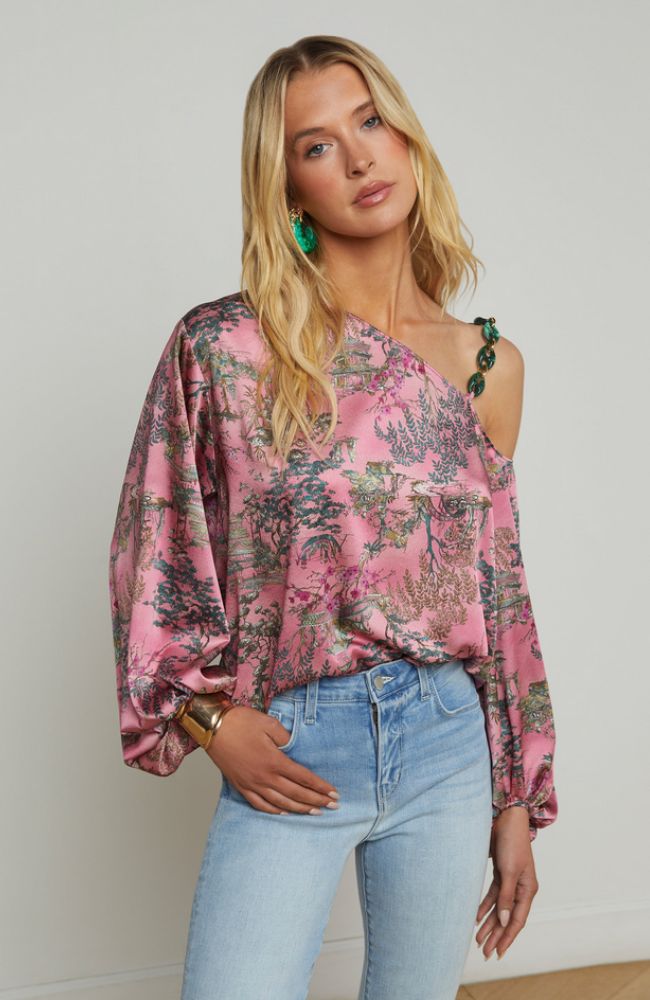 Asami Chain One Shoulder Blouse