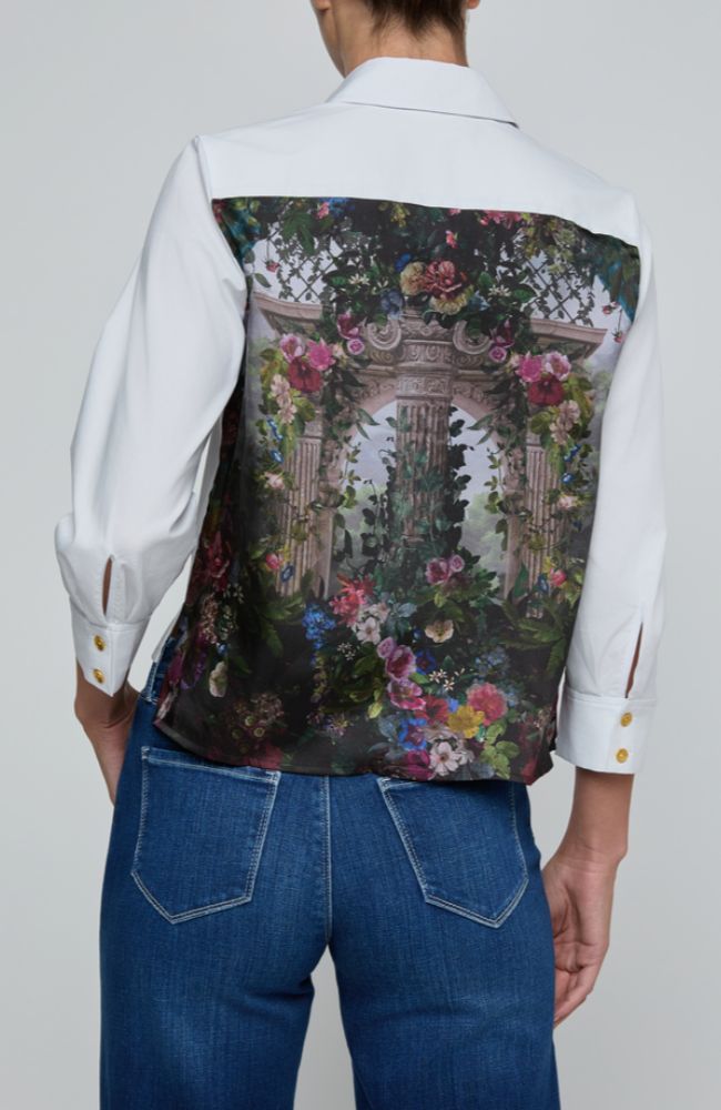 Fawn Scarf Back Blouse 3/4 Sleeve