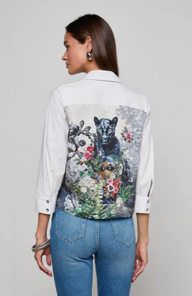 Fawn Scarf Back 3/4 Slv Blouse