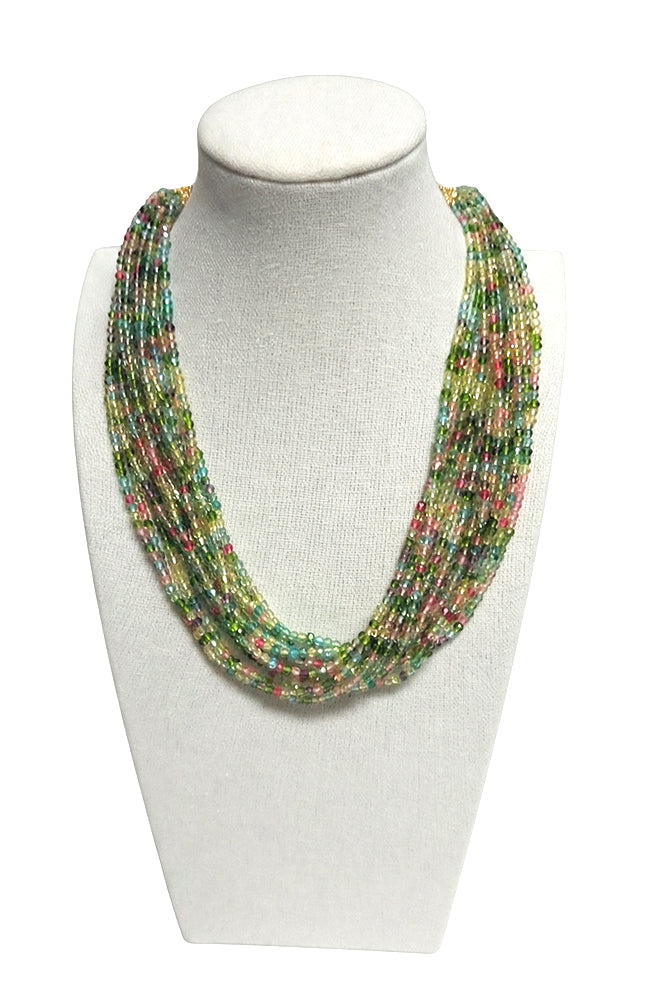 Mul Strand Gr,Pink,Yel,Turq Necklace