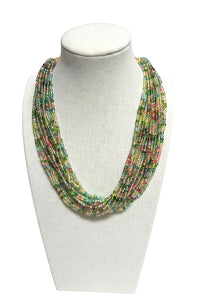 Mul Strand Gr,Pink,Yel,Turq Necklace