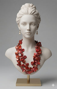 Dbl Strand Pimento Pearl Necklace