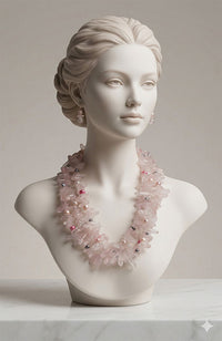 3 Strand Rose Quartz Necklace