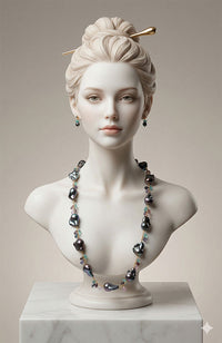 Natural Blue Grey Baroque Pearl Necklace