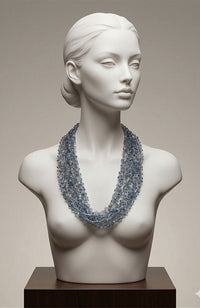 7 Strand Blue Quartz Crystal Necklace